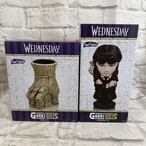 Geeki Tikis Wednesday Addams and Thing Tiki Mugs Jenna Ortega Netflix Show NEW - Picture 2 of 11